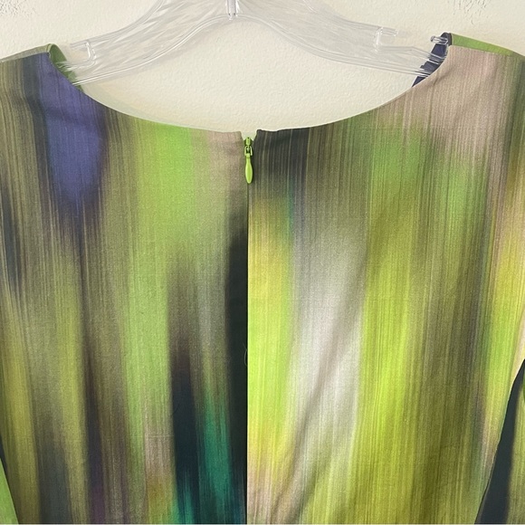 Lafayette 148 laurel Watercolor Sleeveless Sheath Dress Pleated Detail - Picture 7 of 16